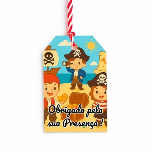 Tag de Agradecimento Personalizada 7x5 Piratas