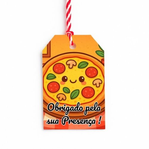 Tag de Agradecimento Personalizada 7x5 Pizza Divertida