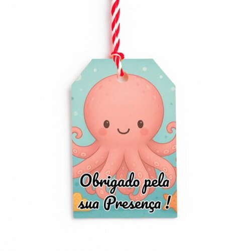 Tag de Agradecimento Personalizada 7x5 Polvo