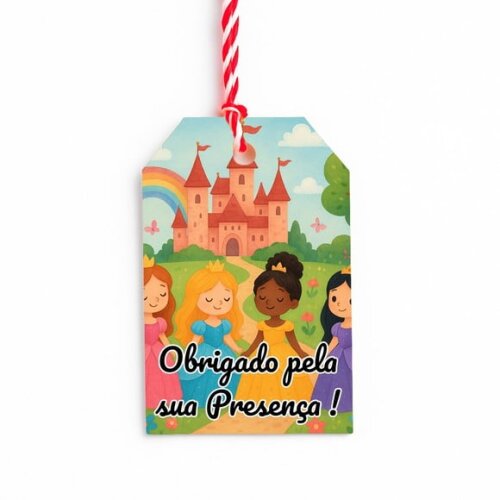 Tag de Agradecimento Personalizada 7x5 Princesas Encantadas