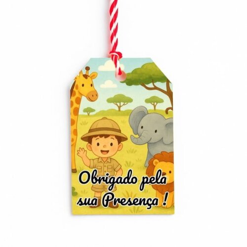 Tag de Agradecimento Personalizada 7x5 Safari