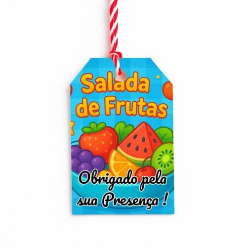 Tag de Agradecimento Personalizada 7x5 Salada de Frutas