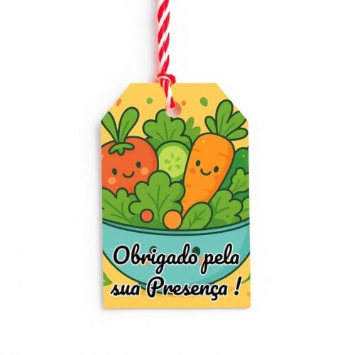 Tag de Agradecimento Personalizada 7x5 Salada Divertida