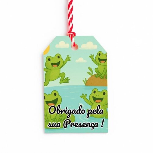 Tag de Agradecimento Personalizada 7x5 Sapos Divertidos