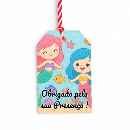 Tag de Agradecimento Personalizada 7x5 Sereias