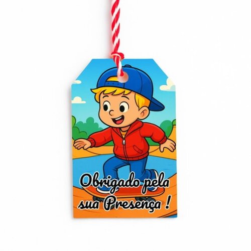 Tag de Agradecimento Personalizada 7x5 Skate Kids
