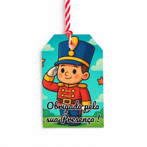 Tag de Agradecimento Personalizada 7x5 Soldadinho de Chumbo