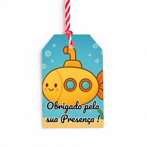 Tag de Agradecimento Personalizada 7x5 Submarino