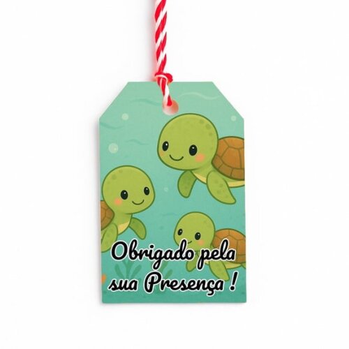 Tag de Agradecimento Personalizada 7x5 Tartaruguinhas