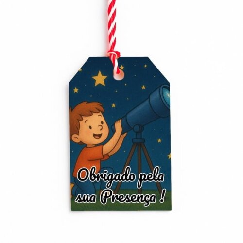 Tag de Agradecimento Personalizada 7x5 Telescópio Kids