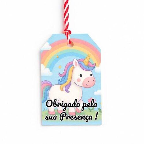 Tag de Agradecimento Personalizada 7x5 Unicórnio