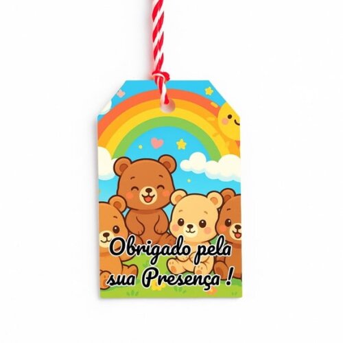 Tag de Agradecimento Personalizada 7x5 Ursinhos Baby