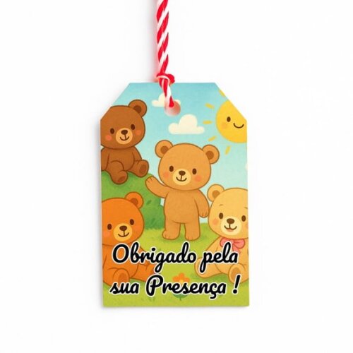 Tag de Agradecimento Personalizada 7x5 Ursinhos
