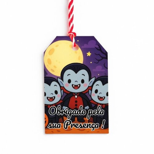 Tag de Agradecimento Personalizada 7x5 Vampirinhos Fofinhos