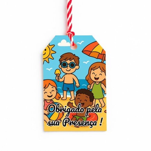 Tag de Agradecimento Personalizada 7x5 Verão Divertido
