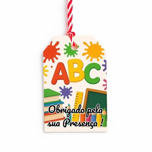 Tag de Agradecimento Personalizada 7x5 Volta às Aulas