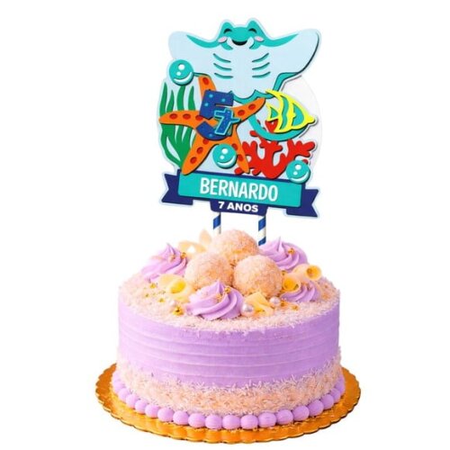 Topo de Bolo Premium Personalizado Arraia Fofa
