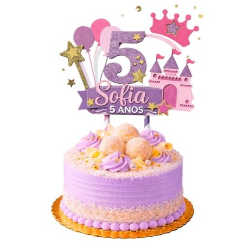 Topo de Bolo Premium Personalizado Castelo de Princesa