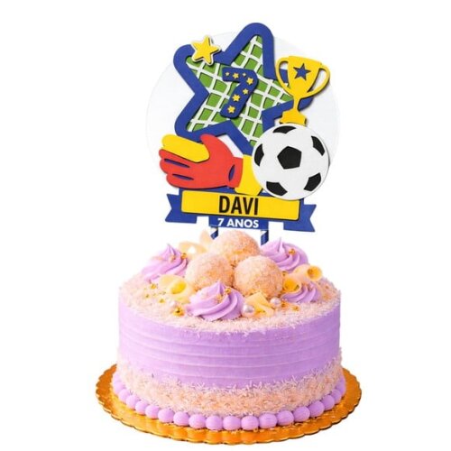 Topo de Bolo Premium Personalizado Futebol