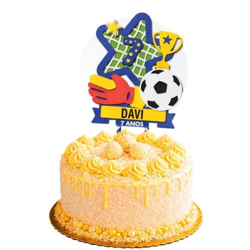 Topo de Bolo Premium Personalizado Futebol