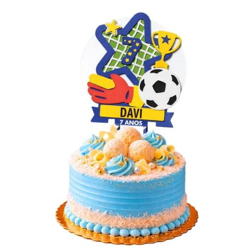 Topo de Bolo Premium Personalizado Futebol