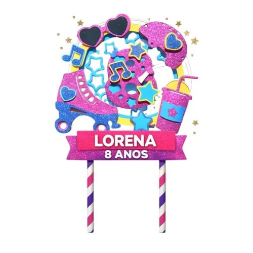 Topo de Bolo Premium Personalizado Patinação