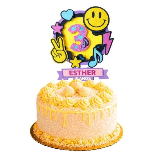 Topo de Bolo Premium Personalizado Rosto Sorridente