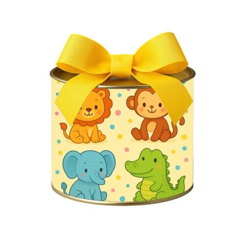 Tubo Lata Metalizada 7x10 Animais Coloridos