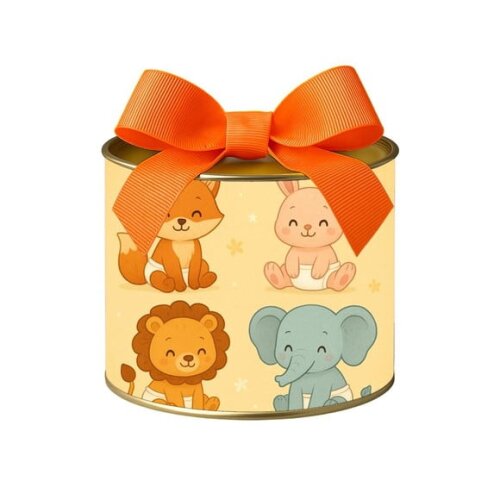 Tubo Lata Metalizada 7x10 Animais Fofinhos Baby