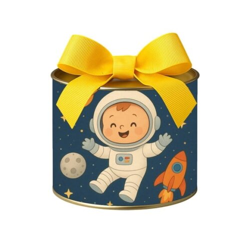 Tubo Lata Metalizada 7x10 Astronauta Baby