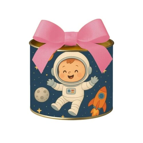 Tubo Lata Metalizada 7x10 Astronauta Baby