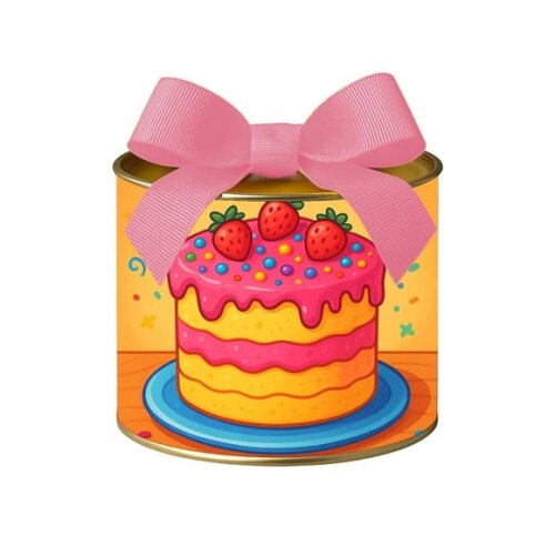 Tubo Lata Metalizada 7x10 Bolo Confeitado