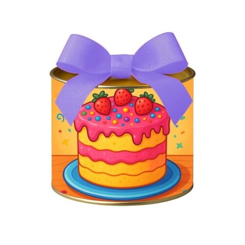 Tubo Lata Metalizada 7x10 Bolo Confeitado