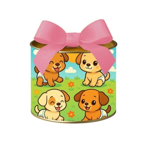 Tubo Lata Metalizada 7x10 Cachorrinhos Baby