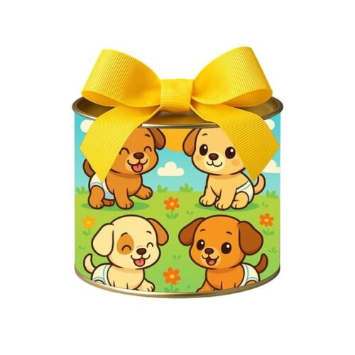 Tubo Lata Metalizada 7x10 Cachorrinhos Baby