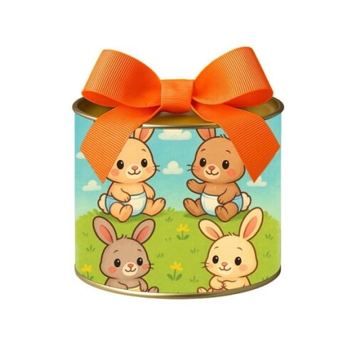 Tubo Lata Metalizada 7x10 Coelhinhos Baby