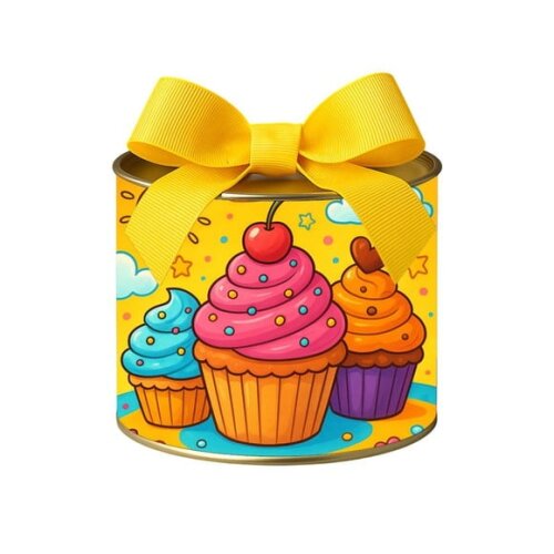 Tubo Lata Metalizada 7x10 Cupcakes