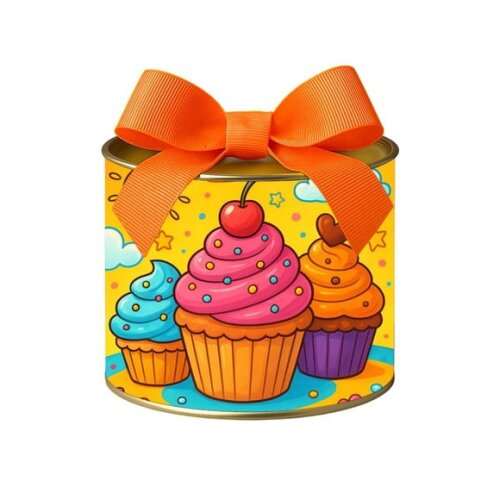 Tubo Lata Metalizada 7x10 Cupcakes