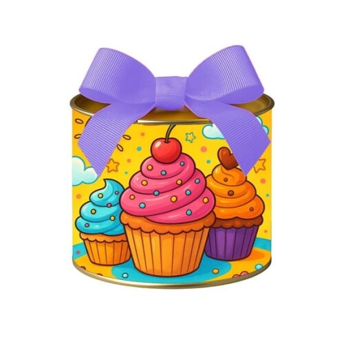 Tubo Lata Metalizada 7x10 Cupcakes