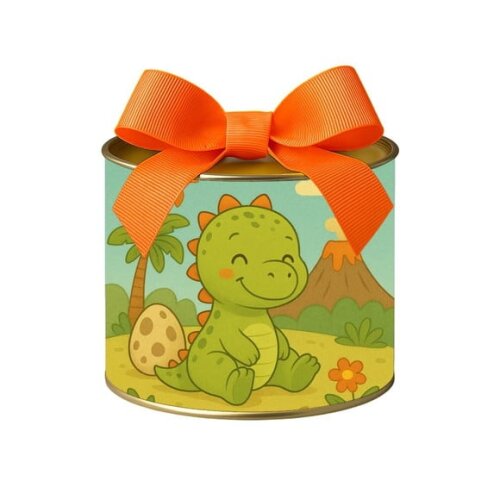 Tubo Lata Metalizada 7x10 Dinossauro Baby