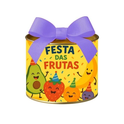 Tubo Lata Metalizada 7x10 Festa das Frutas