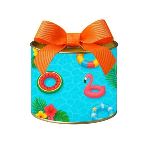 Tubo Lata Metalizada 7x10 Festa na Piscina