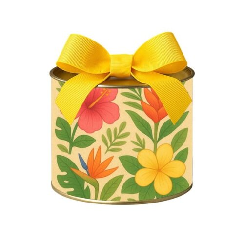 Tubo Lata Metalizada 7x10 Flores Tropicais