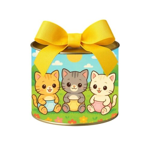 Tubo Lata Metalizada 7x10 Gatinhos Baby