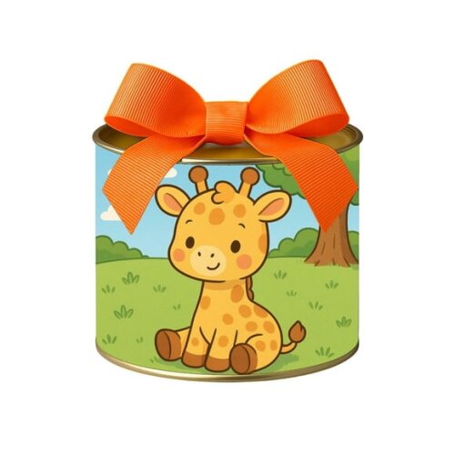 Tubo Lata Metalizada 7x10 Girafinha Baby