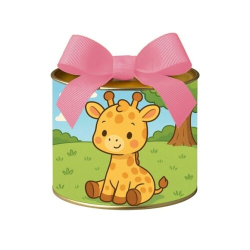 Tubo Lata Metalizada 7x10 Girafinha Baby