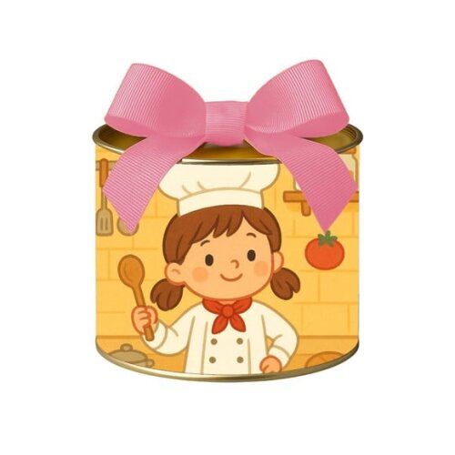 Tubo Lata Metalizada 7x10 Mini Chefe Menina