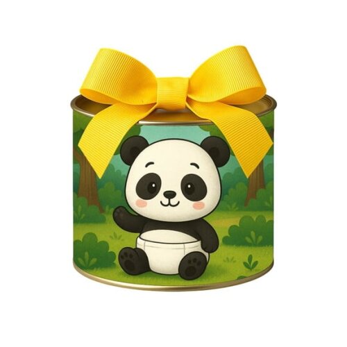 Tubo Lata Metalizada 7x10 Panda Baby