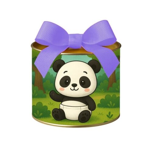 Tubo Lata Metalizada 7x10 Panda Baby