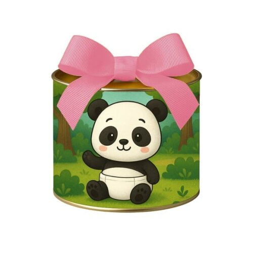 Tubo Lata Metalizada 7x10 Panda Baby